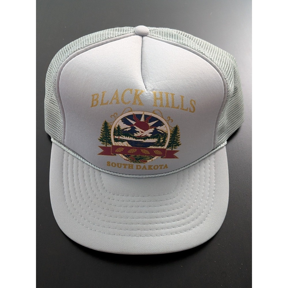 Black Hills South Dakota Mesh Back Trucker Hat Snapback OSFM Mohr's Gray